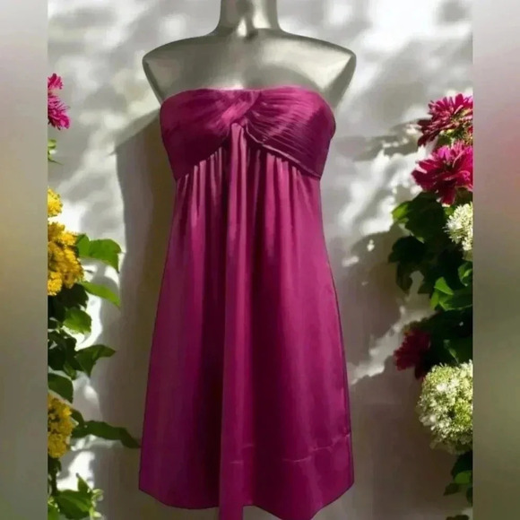 ✅BCBG MaxAzria  Satin Strapless Mini Dress - Picture 1 of 16